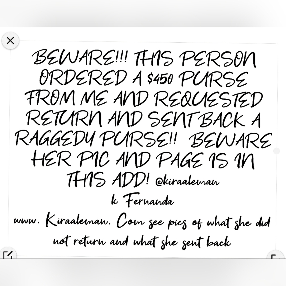 BEWARE OF THIS BUYER SHE IS A SCAMMER SEE ALL PICS TO SEE WHAT SHE DID!